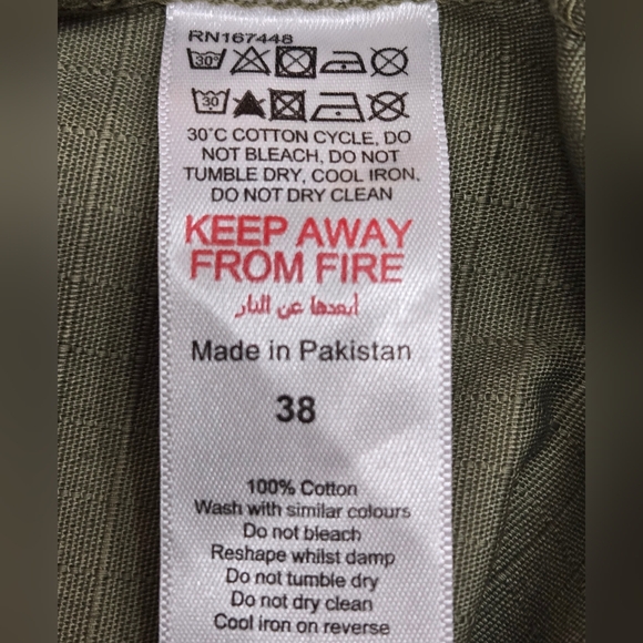 boohooMan New Cargo Olive Green Pants. Size 38 - Picture 8 of 9